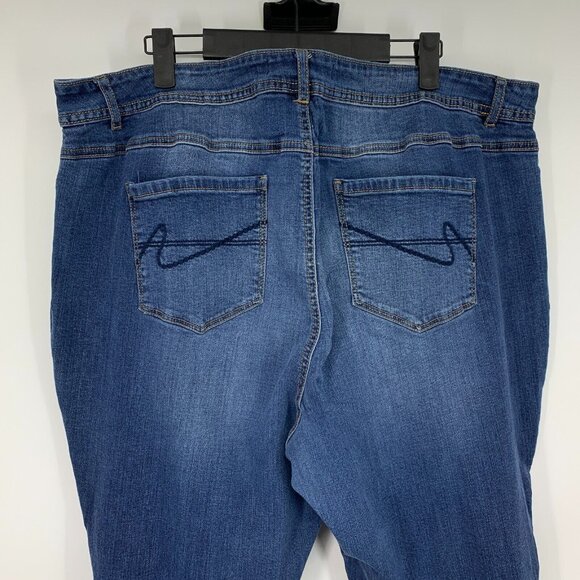 Cato Jeans Flare Blue Distresed Denim Released Raw Hem - Picture 6 of 10